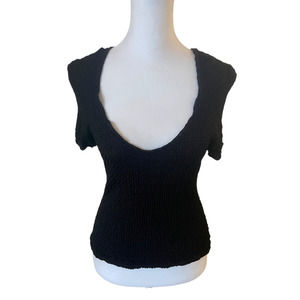 Vintage Armani Collezioni textured black top